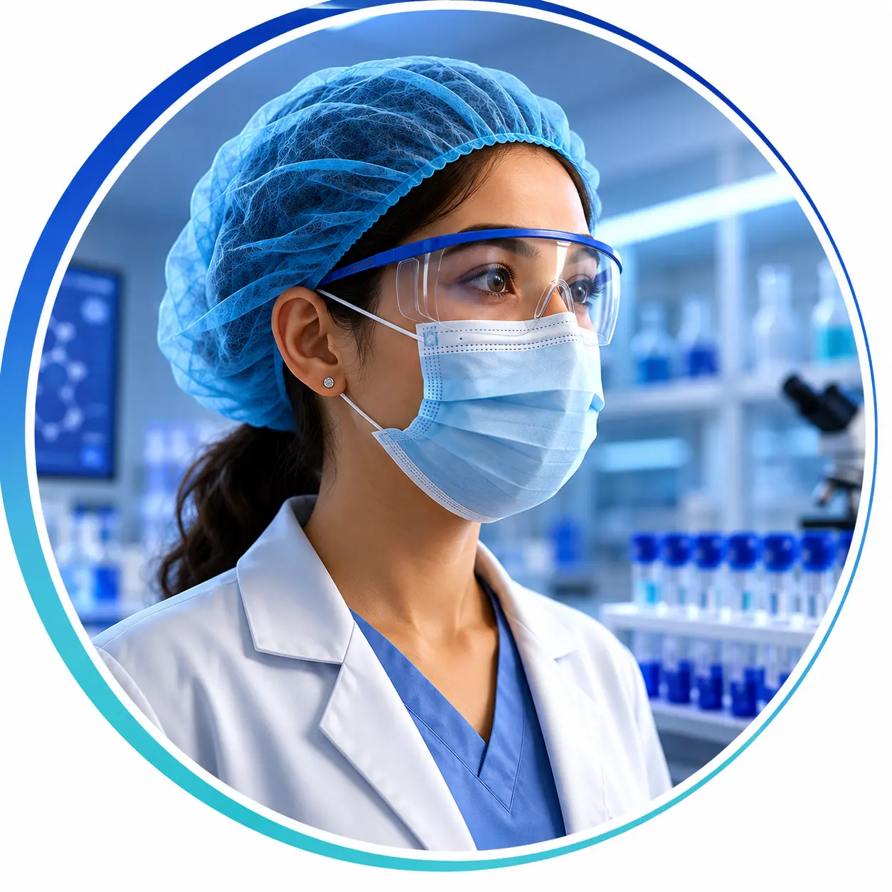 Nutech laboratory scientist working in a modern diagnostic laboratory